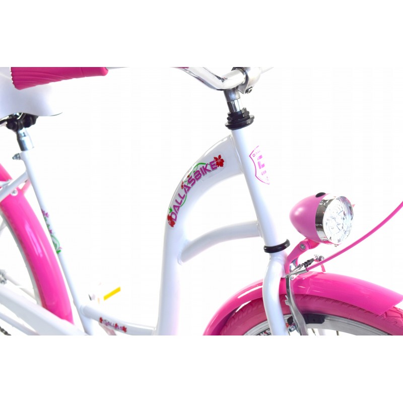 Damski rower miejski 26 DALLAS 3 spd biało-różowy - MAR-COR
