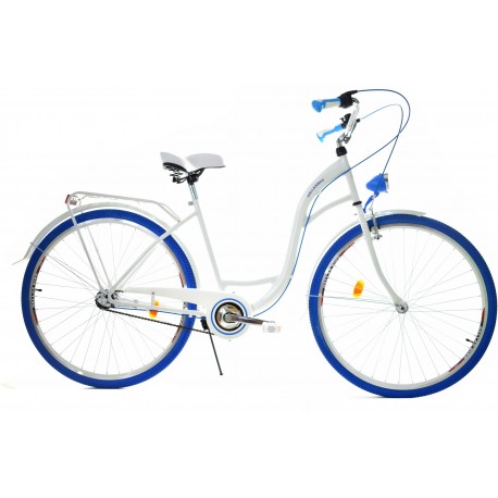Rower miejski Dallas Bike City rama 18 cali 28 biały 3 spd
