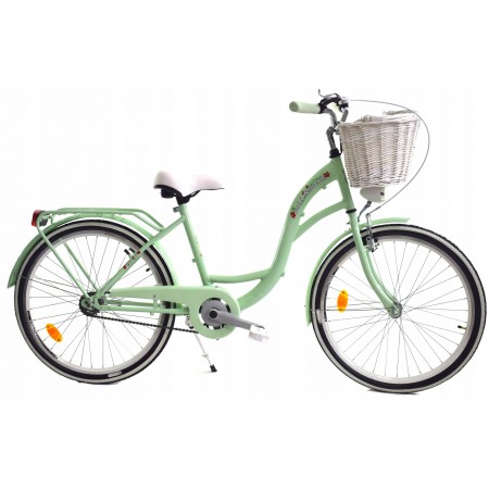 Rower 24 miejski dla dziewczynki na komunię różowy